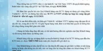 K+ ngừng phát sóng từ ngày 1-1-2026