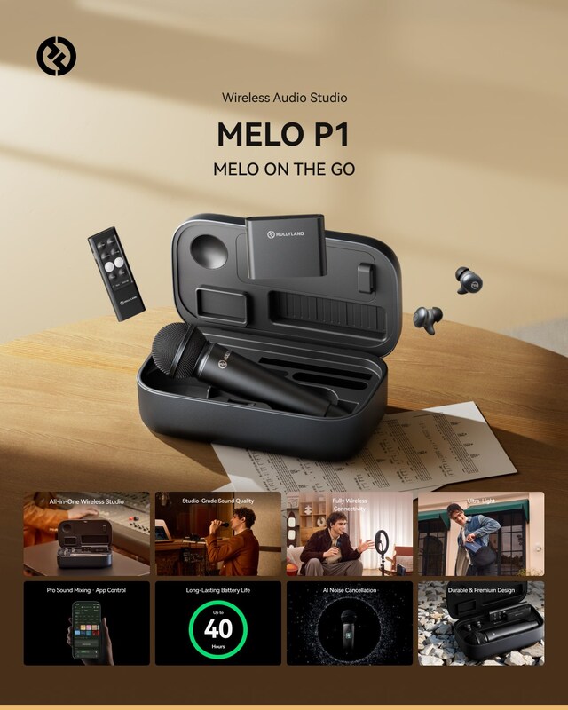 Hollyland MELO P1 gói trọn cả một phòng thu âm trong một hộp đựng không dây